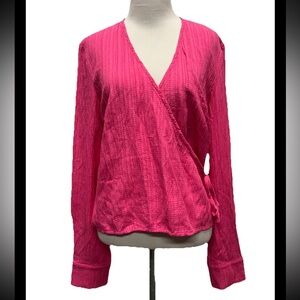 NA-KD Structured Long Sleeve Wrap Top